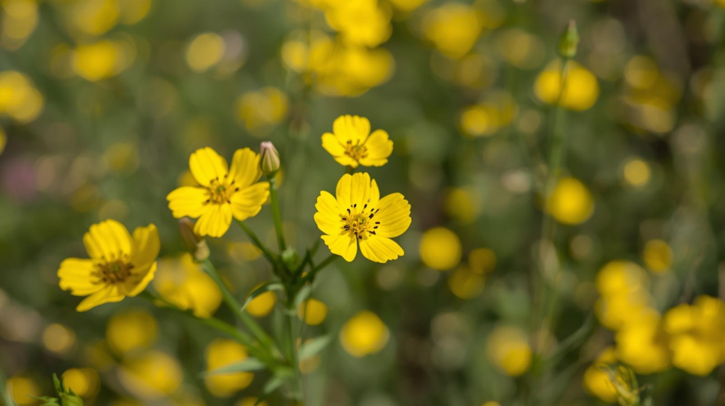 Close-up of St. John’s Wort plant with bright yellow flowers and green leaves, used as a natural herbal remedy.”